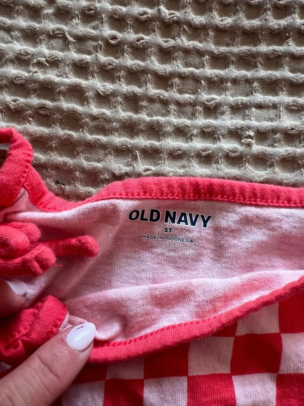 Old Navy Red and White Checkered Girls Romper